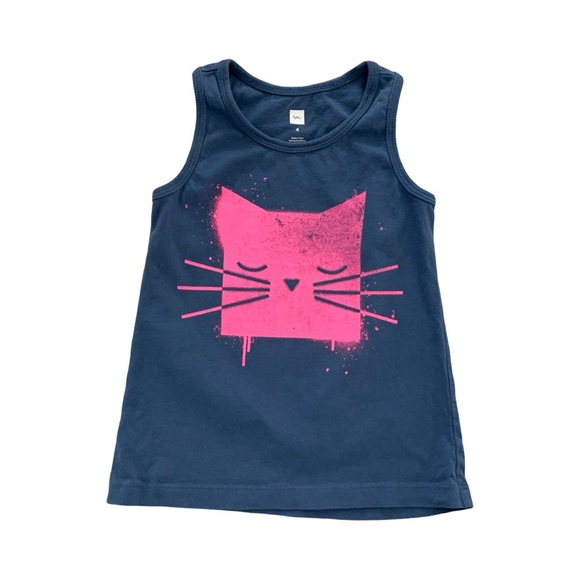 Tea Collection Cat Graphic Tank Top Size 4 - Picture 1 of 3